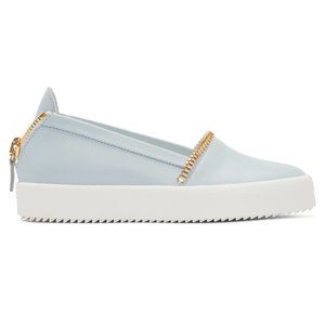 Guiseppe Zanotti Blue Leather Slip-On Sneakers (Size 37)